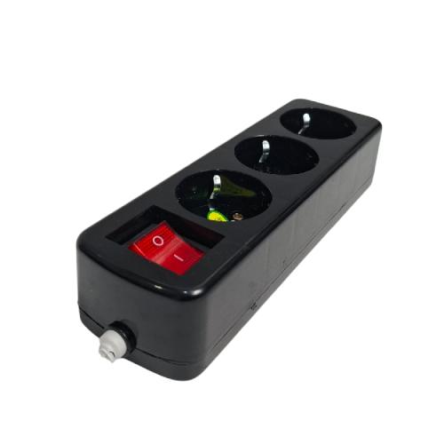 3 LUBANG / DEXTA DX-803 Stop Kontak Terminal Arde Tempel  OB Outbow Hitam