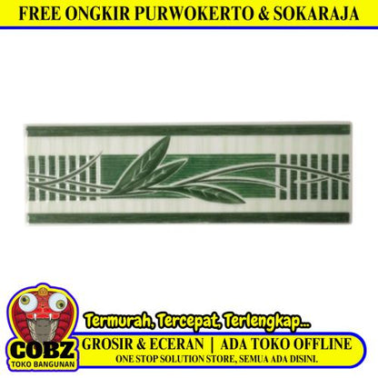 8 CM X 25 CM / NM CV571 List Keramik Dinding Kamar Mandi Green Lembar