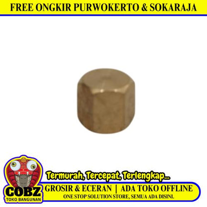 1/4 IN / TM Dop Drat Dalam Sambungan Fitting Tutup Pipa Kuningan