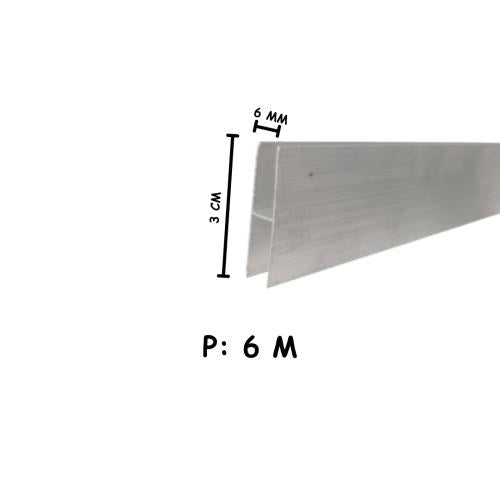 4 MM - 6 MM x 6M / TM List Profil H Sambungan Polykarbonat Aluminium Btg