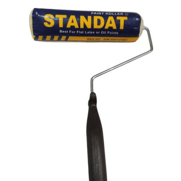 9 INCH / STANDAT  Kuas Busa Roll Cat Tembok Kayu Besi Besar + Gagang Set