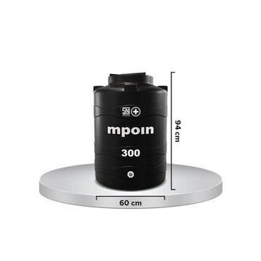 240 L / MPOIN + WAVE W300 Water Torrent Tangki Tandon Air PVC Black Granite  Set