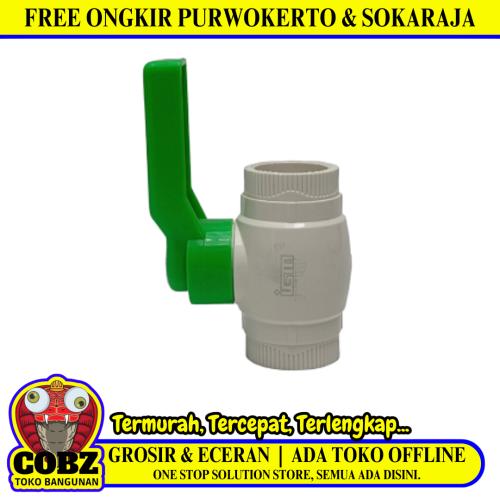 1 IN / IGM Stop Kran Polos Ball Valve Engkol Plastik PVC