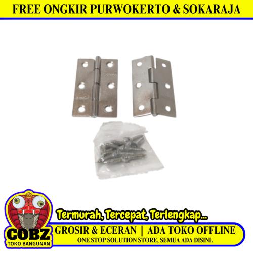 2 1/2 IN / GOMEO Engsel Kupu Kupu Pintu Jendela Hinge Stainless Set