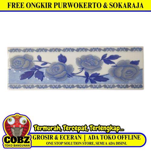 8 CM X 25 CM / NM 1453 List Keramik Dinding Kamar Mandi Blue Lembar