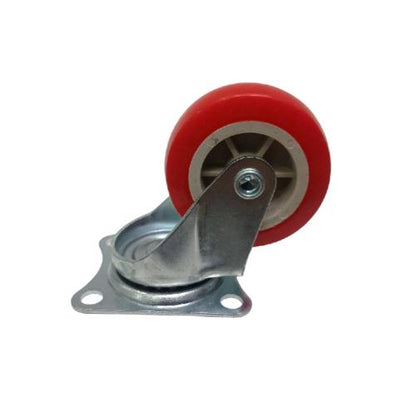 2 1/2 IN / TM Roda Hidup Trolly Non Rem Plat Nylon Merah