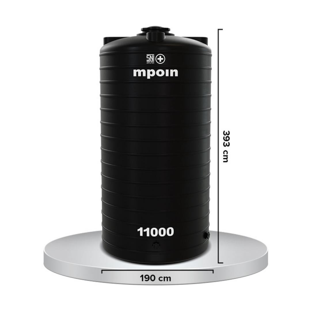 11000 L / M POIN + WAVE G 11000 Water Torrent Tangki Tandon Air PVC Hitam + Acc Set