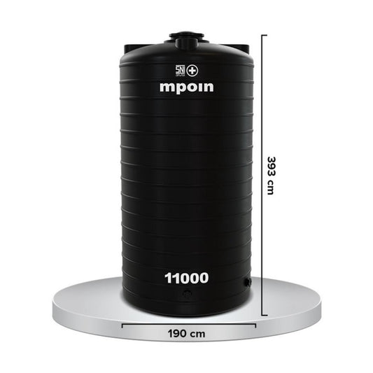 11000 L / M POIN + WAVE G 11000 Water Torrent Tangki Tandon Air PVC Hitam + Acc Set