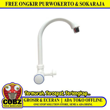 1/2 IN / ORACLE Kran Angsa Sink Bak Cuci Piring Tembok Plastik PVC