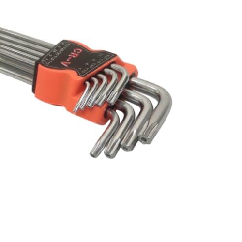 T 10 - T 50 /QTOOLS Kunci L Bintang Torx Key Panjang 9 Pcs Set