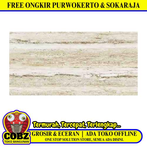 60 CM x 120 CM / SERENITY TRAVERTINE NATURALE Granit Dinding Kamar Mandi Glossy Dus