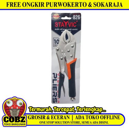 10 IN / STAYVIC Tang Buaya Jepit Jaw Locking Grip Pliers Gagang Karet