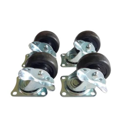 2 IN / TM Roda Hidup Trolly Rem Gepeng Plat Karet Hitam Rem