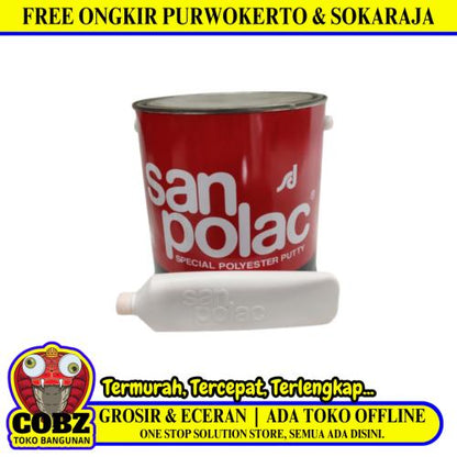 4 KG / SANPOLAC Dempul Tambal Lubang Plastik Kayu Besi Mobil Kaleng