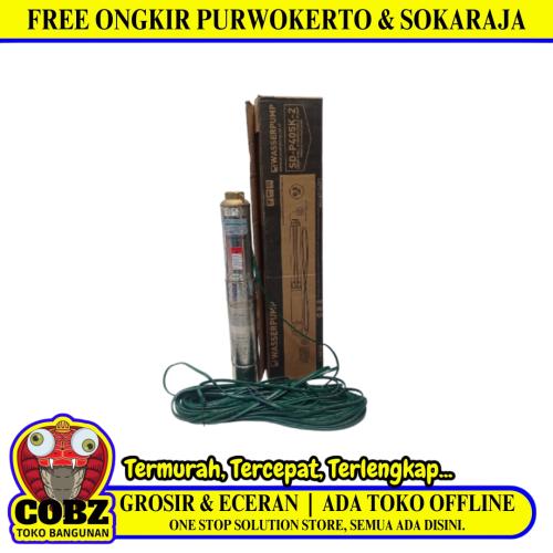 0.5 PK x 4 IN x 33 M / WASSER SD-P405K Pompa Celup Sumur Bor Submersible Satelit Set