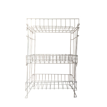 3 SUSUN / SELO RPK03 Rak Dapur Tempat Piring Gelas Stainless Putih Set
