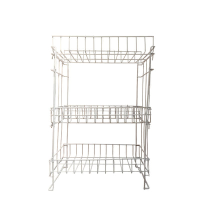 3 SUSUN / SELO RPK03 Rak Dapur Tempat Piring Gelas Stainless Putih Set