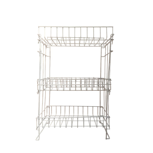 3 SUSUN / SELO RPK03 Rak Dapur Tempat Piring Gelas Stainless Putih Set