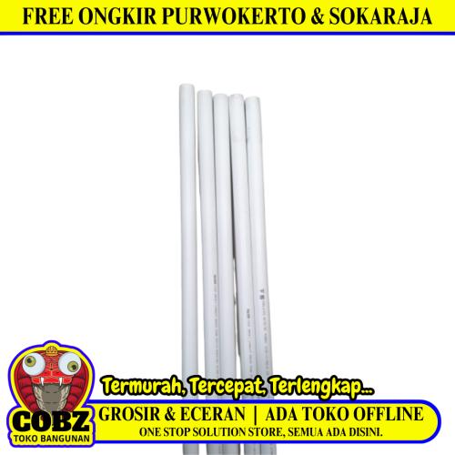 20 MM x 2.9 M / BOSS Listrik Pralon Paralon PVC Putih Batang