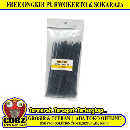 2.5 MM x 150 MM / MACKEL Kabel Cable Ties Tali Ripet 15 CM Hitam Pack