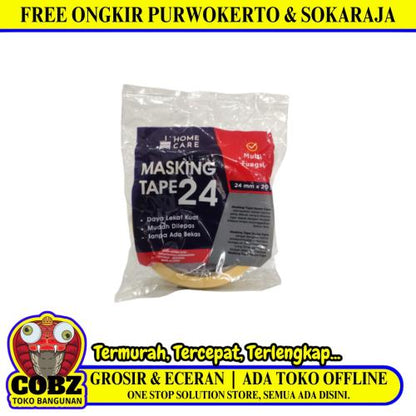 24 MM / HOME CARE Isolasi Selotip Lakban Kertas Masking Tape