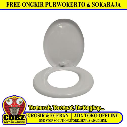 TECHPLAS Tutup Kloset Duduk Monoblok Seat Cover Standard PVC Putih Set