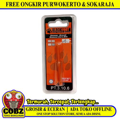 6 MM / BLACKFOOT Mata Coring Diamond Core Pelubang Keramik Granit Kaca