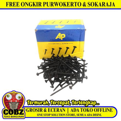 #6 X 2 IN / AP Sekrup Gypsum Screw Plafon Board GRC Hitam Dus