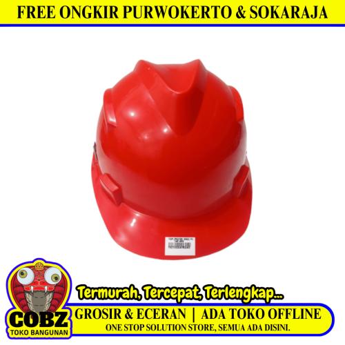 ENZO Helm Proyek Tukang Safety Pelindung Keselamatan Kepala Merah