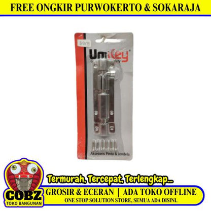 4 IN / UNIKEY Grendel Kunci Slot Pintu Jendela Stainless