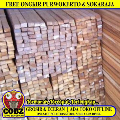 2 CM x 3 CM x 2 M / TM Kayu Reng Balok Kisi Cor Proyek Batang
