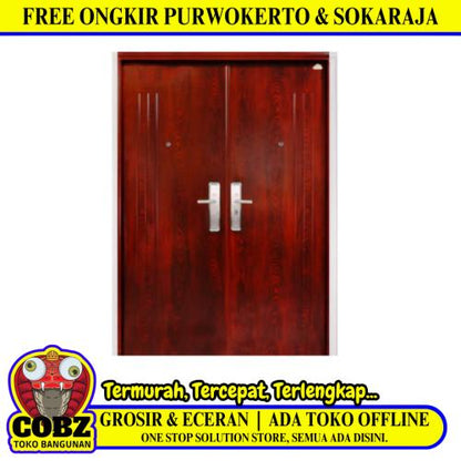 5 CM x 150 CM x 210 CM / FORTRESS FORT 150.12 DOUBLE DOOR Pintu Kamar Mandi Baja Coklat Set