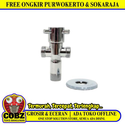 1/2 IN / ONDA 02 Stop Kran Air Cabang Tee Shower Kloset Stainless