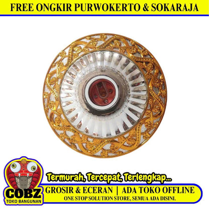 TRM 1815 Fitting Tempat Lampu Plafon Atap Tempel Motif Besar Gold