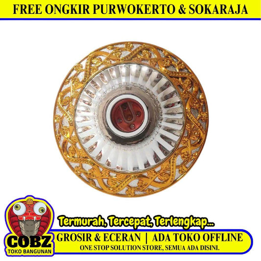 TRM 1815 Fitting Tempat Lampu Plafon Atap Tempel Motif Besar Gold