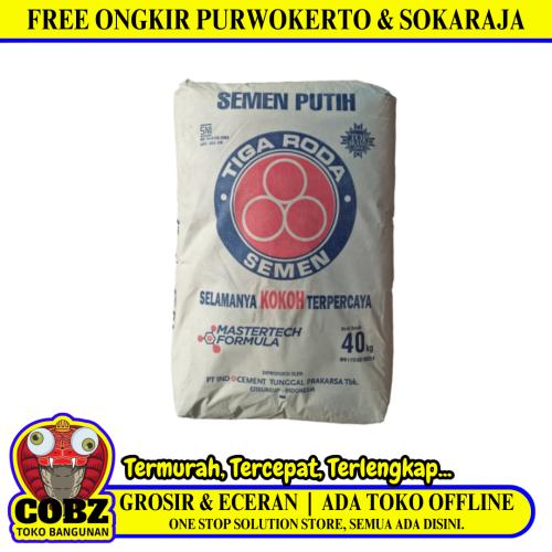 40 KG / TIGA RODA Semen Putih Pengisi Nat Keramik Acian Sak