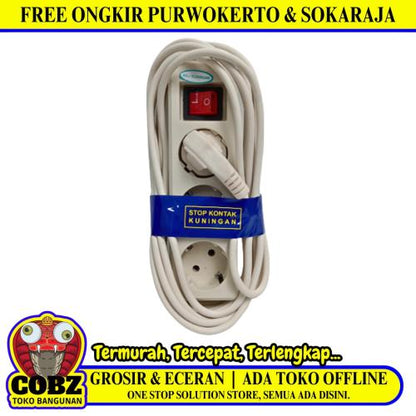 3 LUBANG x 500CM/KAWACHI STEELE Stop Kontak Colokan Terminal Kabel 5 M