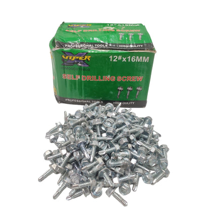 #12 x 16 MM / VIPER Roofing Baut Sekrup Atap Baja Ringan Putih Dus