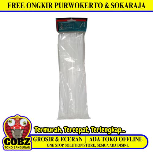 5.4 MM x 300 MM / POPEYE Kabel Cable Ties Tali Ripet 30 CM Putih Pack