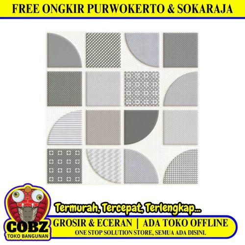 25 CM x 25 CM / UNO ARIA Keramik Lantai Kamar Mandi Matte Grey Dus