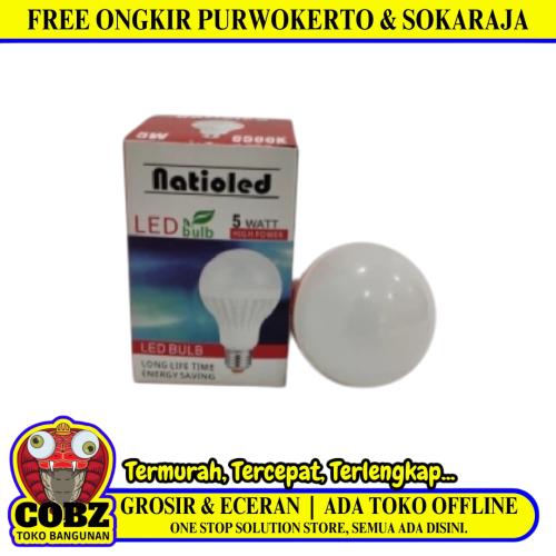 5 WATT / NATIOLED LED Lampu Bohlam Bulb Moto Putih