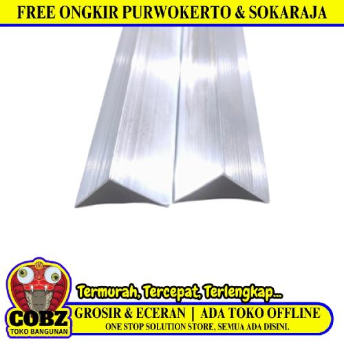 2 CM x 2 CM x 6 M / NM Lis Meja Etalase Rak Siku Aluminium Batang