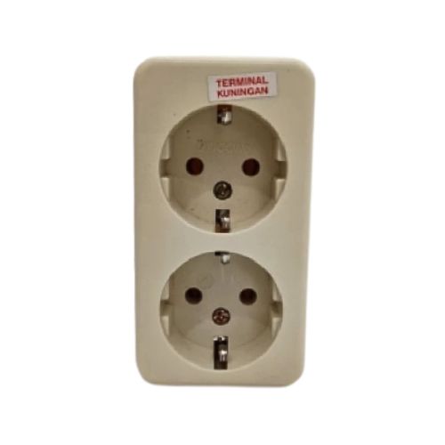 2 LUBANG / UTICON Stop Kontak Terminal Arde Tempel OB Outbow Cream