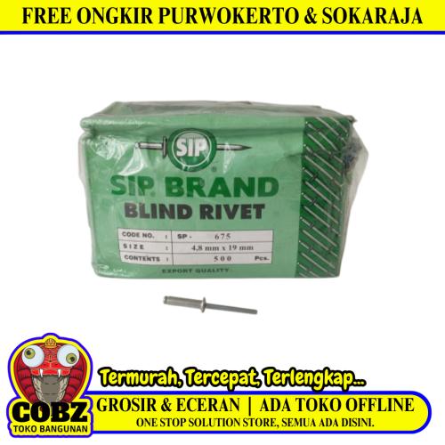 4.8 MM x 19 MM / SIP SP . 675 Paku Rivet Keling Tang Rivet Dus