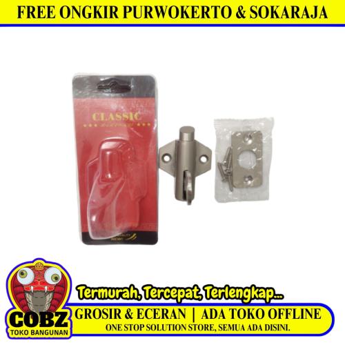 CLASSIC Spring Knife Grendel Kodok Pengunci Jendela Stainless Silver
