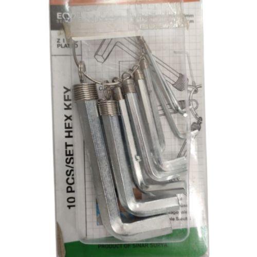 1.5 MM - 10 MM / FUKUDA Kunci L Hexagon Rata Pendek Wrench Screw 10 Pcs Set