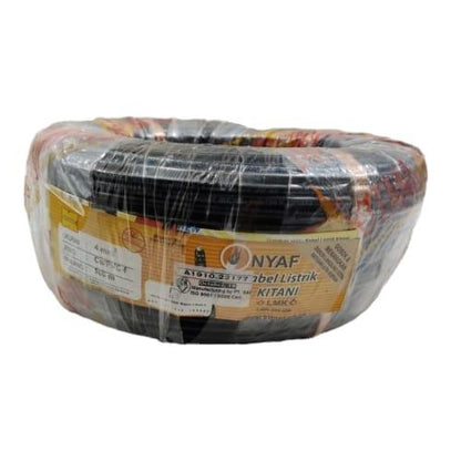 1 INTI x 4 MM x 100 M / KITANI NYA F Serabut Kabel Tembaga SNI Hitam Roll