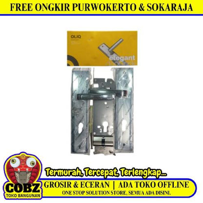 OLIQ L08 SN/CP Handle Door Lock Tarikan Handle Kunci Pintu Tanggung Set