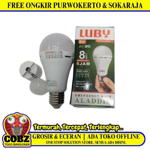 8 WATT / LUBY ALADDIN Lampu Aladin Emergency LED Rechargeable Putih
