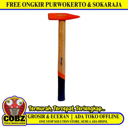 200 GR / HIOSHI Palu Martil Kaca Tukang Machinist Hammer Gagang Kayu